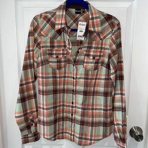 Cruel Girl Women’s Plaid Button Up Shirt Medium